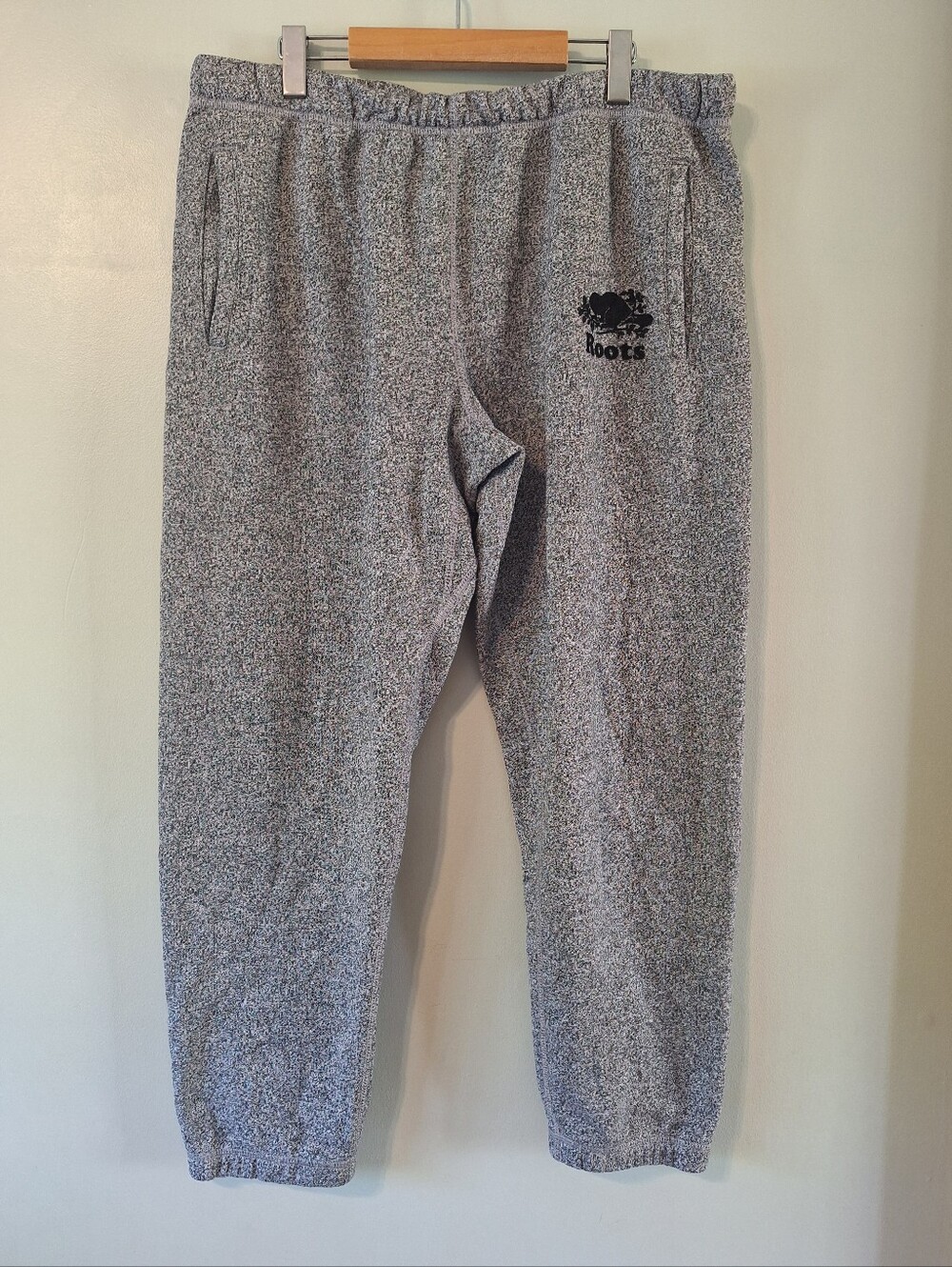 Men's Roots Grey Marled Sweatpants -XL